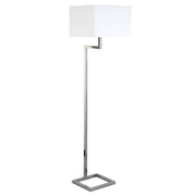 64" Nickel Traditional Shaped Floor Lamp With White Frosted Glass Rectangular Shade