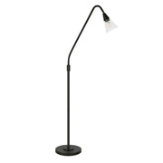 65" Black Reading Floor Lamp With Clear Transparent Glass Dome Shade