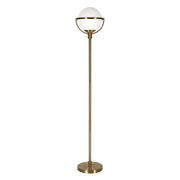 68" Brass Novelty Floor Lamp With White Frosted Glass Globe Shade
