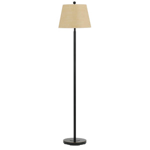 60" Bronze Traditional Shaped Floor Lamp With Tan Square Shade