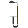 63" Brown Tray Table Floor Lamp With Bronze Transparent Glass Dome Shade