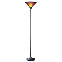 71" Rusted Torchiere Floor Lamp With Brown Dome Shade