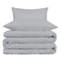 Light Gray King Cotton Blend 1000 Thread Count Washable Duvet Cover Set