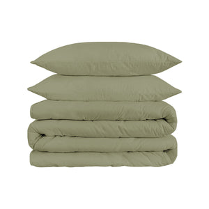 Sage Queen Cotton Blend 1200 Thread Count Washable Duvet Cover Set