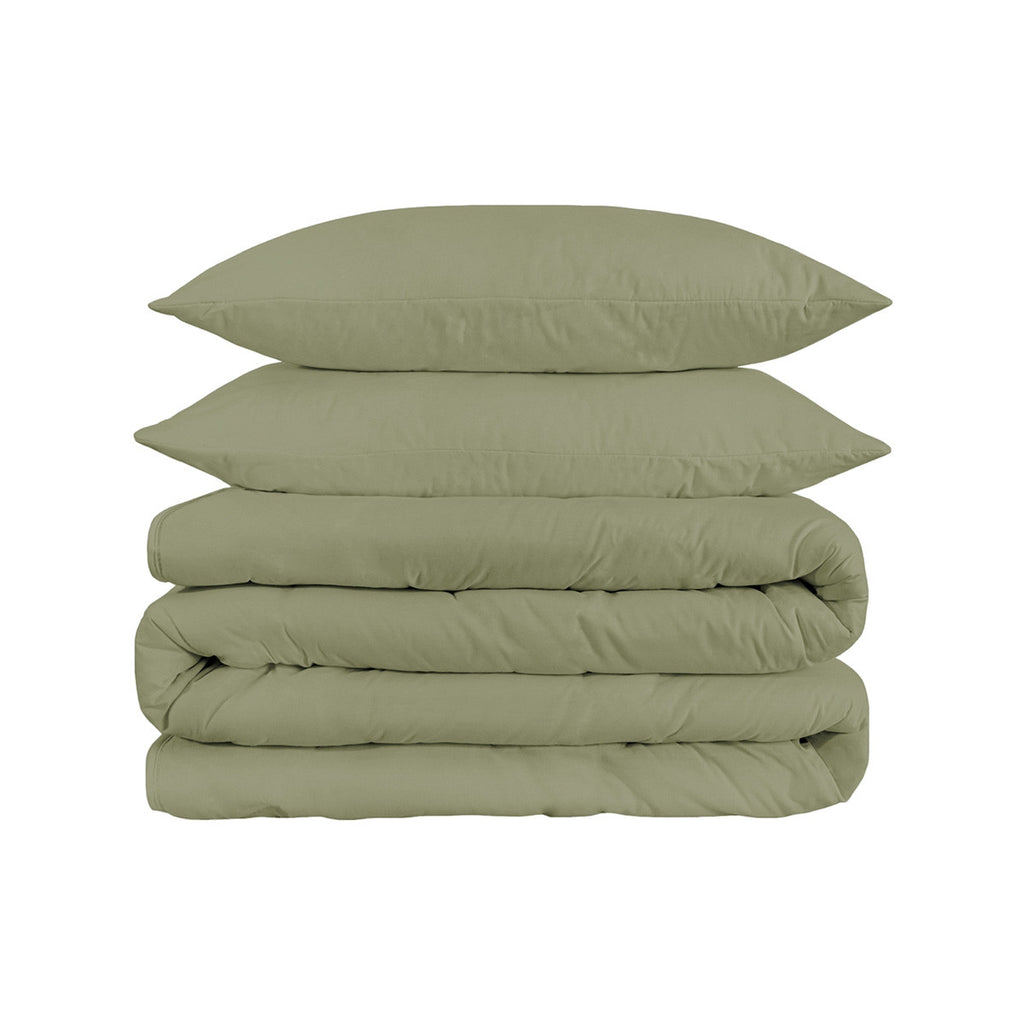 Sage Queen Cotton Blend 1500 Thread Count Washable Duvet Cover Set