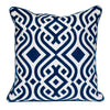 18" X 18" Blue 100% Cotton Geometric Zippered Pillow