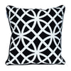 18" X 18" Black 100% Cotton Geometric Zippered Pillow