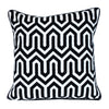 18" X 18" Black 100% Cotton Geometric Zippered Pillow