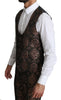 Rose Gold Floral Brocade 3 Piece MARTINI Suit