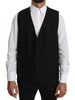 Black Wool  Waistcoat Formal Gilet Vest