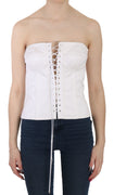 White PALERMO Cotton Bustier Top Corset