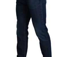 Blue Washed Skinny Denim Cotton Stretch Jeans