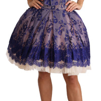 Purple Lace Ballerina Tulle Strapless  Dress