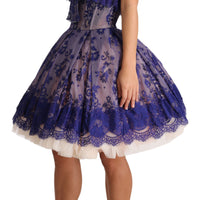 Purple Lace Ballerina Tulle Strapless  Dress