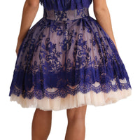 Purple Lace Ballerina Tulle Strapless  Dress