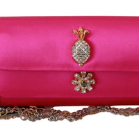 Pink Crystal Studs Evening Long Sling Borse Viscose Bag