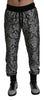 Black Silver Jacquard Sweatpants Mens Pants