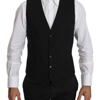 Black Waistcoat Formal Gilet Dress Wool  Vest