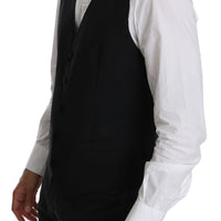 Black Waistcoat Formal Gilet Dress Wool  Vest