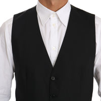 Black Waistcoat Formal Gilet Dress Wool  Vest