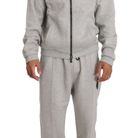 Gray Cotton Sweater Pants Tracksuit  Set