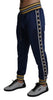 Blue Nylon  Stars King Casual Sweatpants Pants