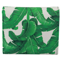 Banana Leaves Leather Trifold Credit Card Clutch Wallet