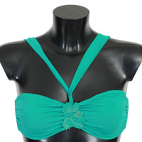 Blue Green Nylon Bikini Tops Swimsuit Beachwear