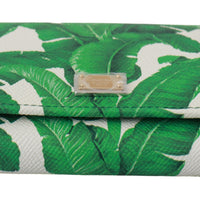 Banana Leaves Leather Trifold Credit Card Clutch Wallet