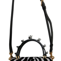 Black White Zebra Crossbody WELCOME Purse Bag