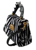 Black White Zebra Crossbody WELCOME Purse Bag