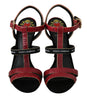 Red Ayers Leather Heels Sandals Shoes