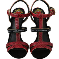 Red Ayers Leather Heels Sandals Shoes