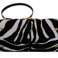 Black White Zebra Crossbody WELCOME Purse Bag