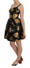 Gold Metallic Jacquard Crystal Dress