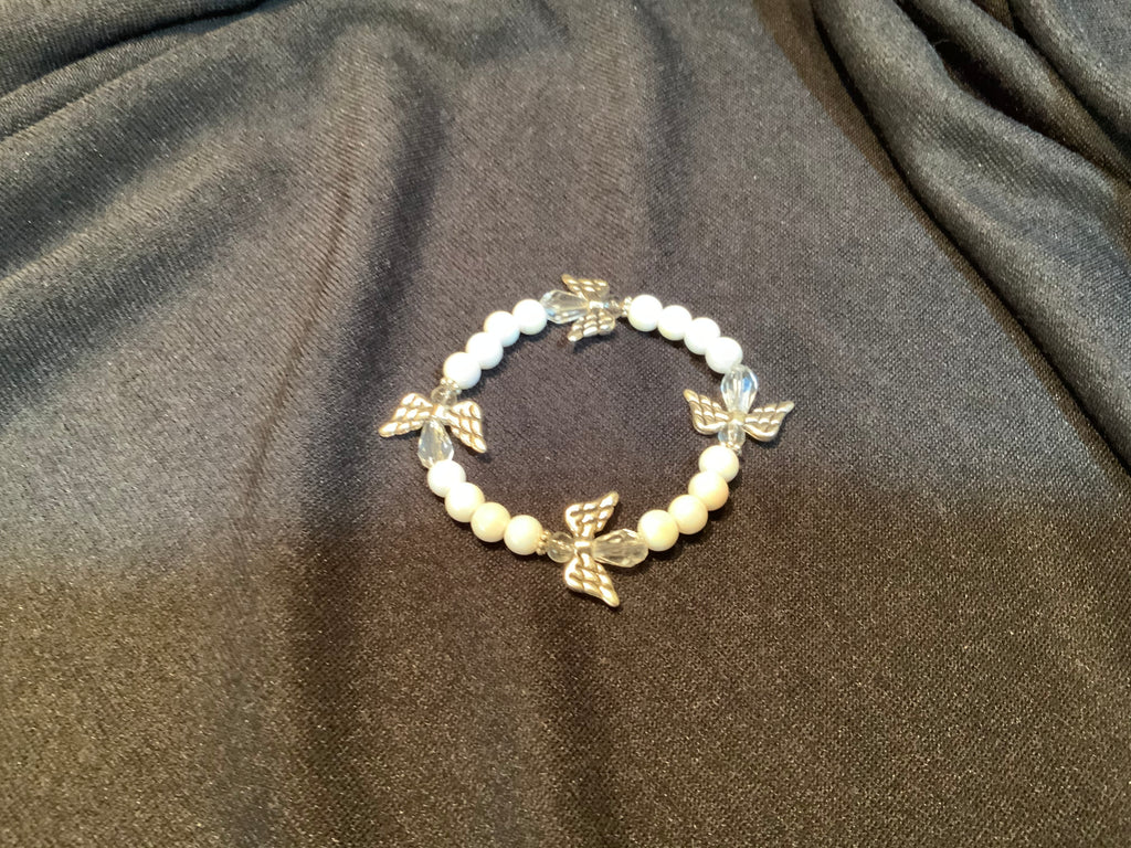 Angels White Beaded Bracelet