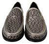 Brown Leather Woven Slippers Moccasins Shoes