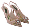 Pink Bellucci Crystals Slingback Pumps Shoes