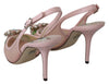 Pink Bellucci Crystals Slingback Pumps Shoes