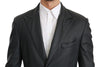 Gray Formal Long Trenchcoat Leather Jacket