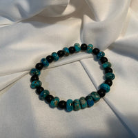 Turquoise Jasper 8mm with Black Matte Glass Beaded Bracelet