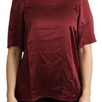 Bordeaux Roundneck Blouse Silk Top