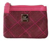 Pink Brand Pattern Logo Textile Holder Case Wallet