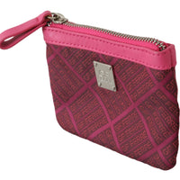 Pink Brand Pattern Logo Textile Holder Case Wallet