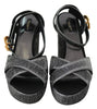 Gray Heart Heels Sandals Platform Shoes