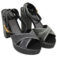 Gray Heart Heels Sandals Platform Shoes