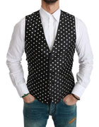 Black Crystal Waistcoat Formal Silk Vest