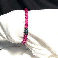 Swarovski Fuchsia & Single Montana Crystal Bead Bracelet