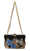 Black Floral Embroidered Crystal Shoulder VANDA Purse