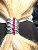 Swarovski Fuchsia Crystals on Mermaid Scales  Hair Tie